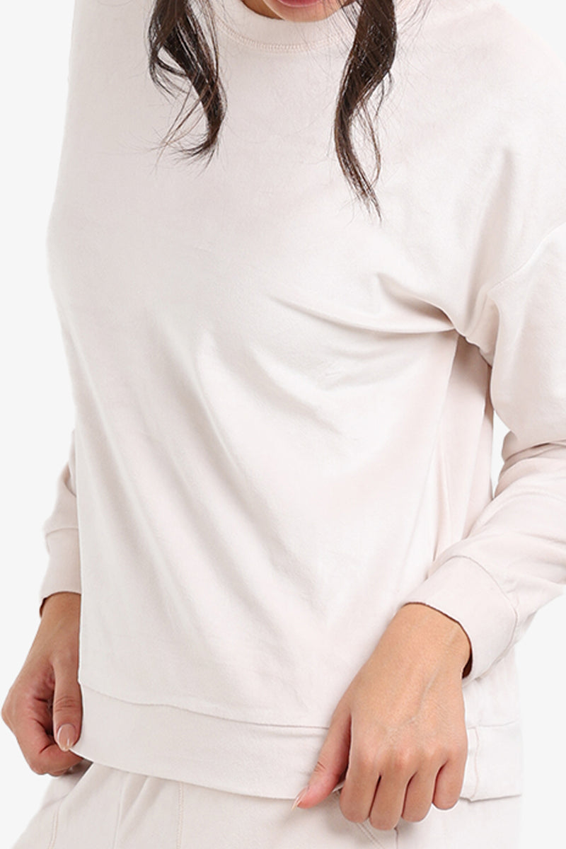 Velvet Solid Pajama Set – Ivory