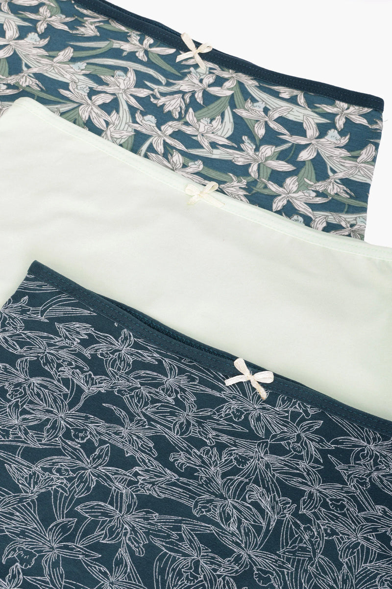 Pack of 3 Cotton Colored Full Brief Panties – Multicolor