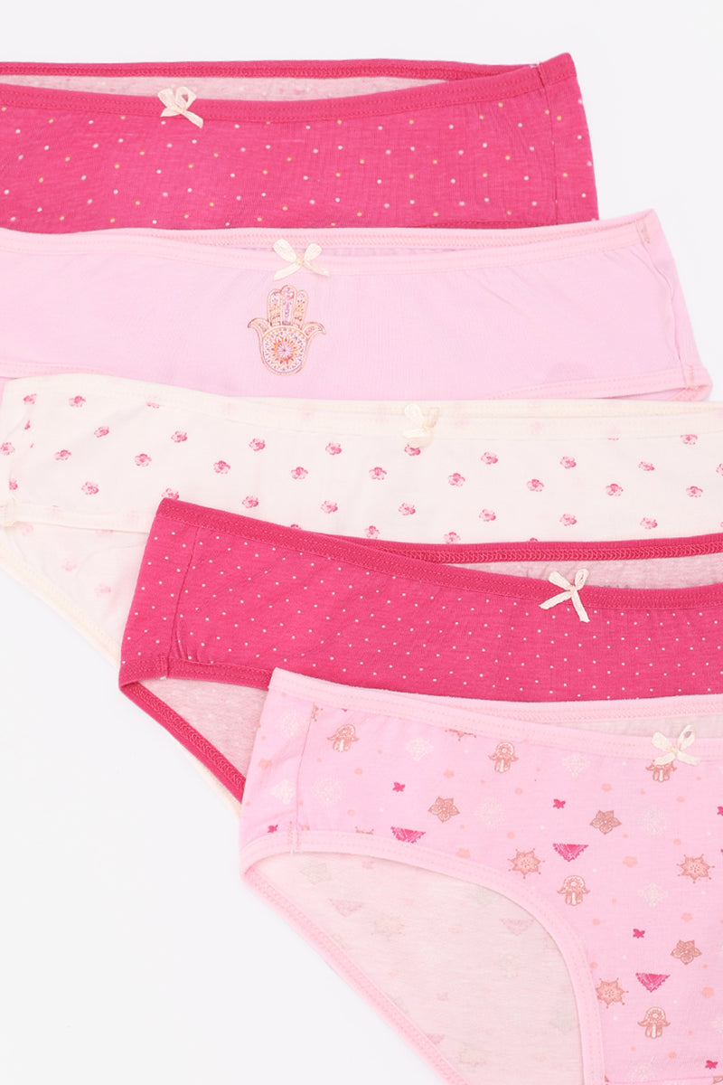 Cotton Mixed-Pattern Bikini Panties – Multicolor