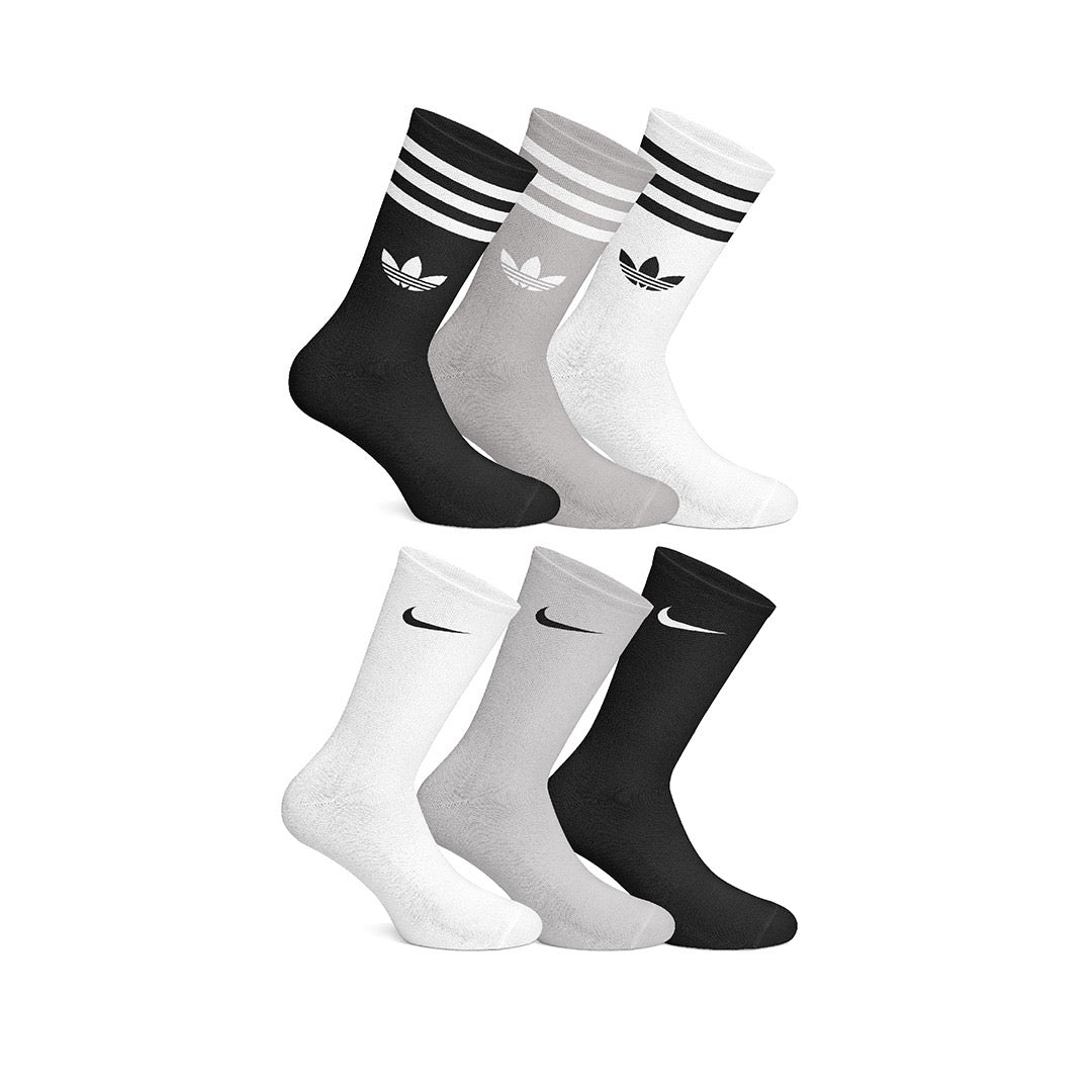 Nike & Adidas 6 Pack Socks