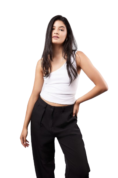 Double Layered One Shoulder Top - White