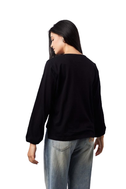 Basic Short-Sleeved Top - Black