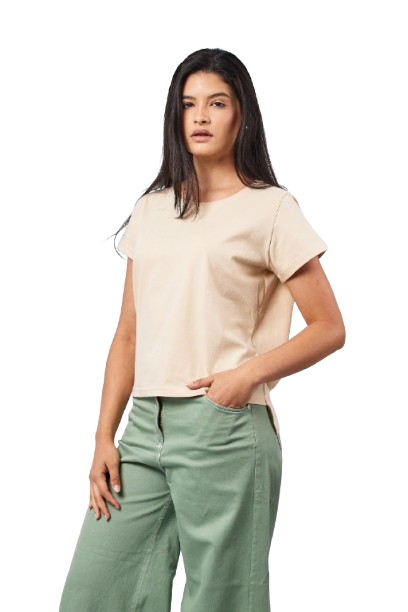 Basic Short-Sleeved Top - Beige
