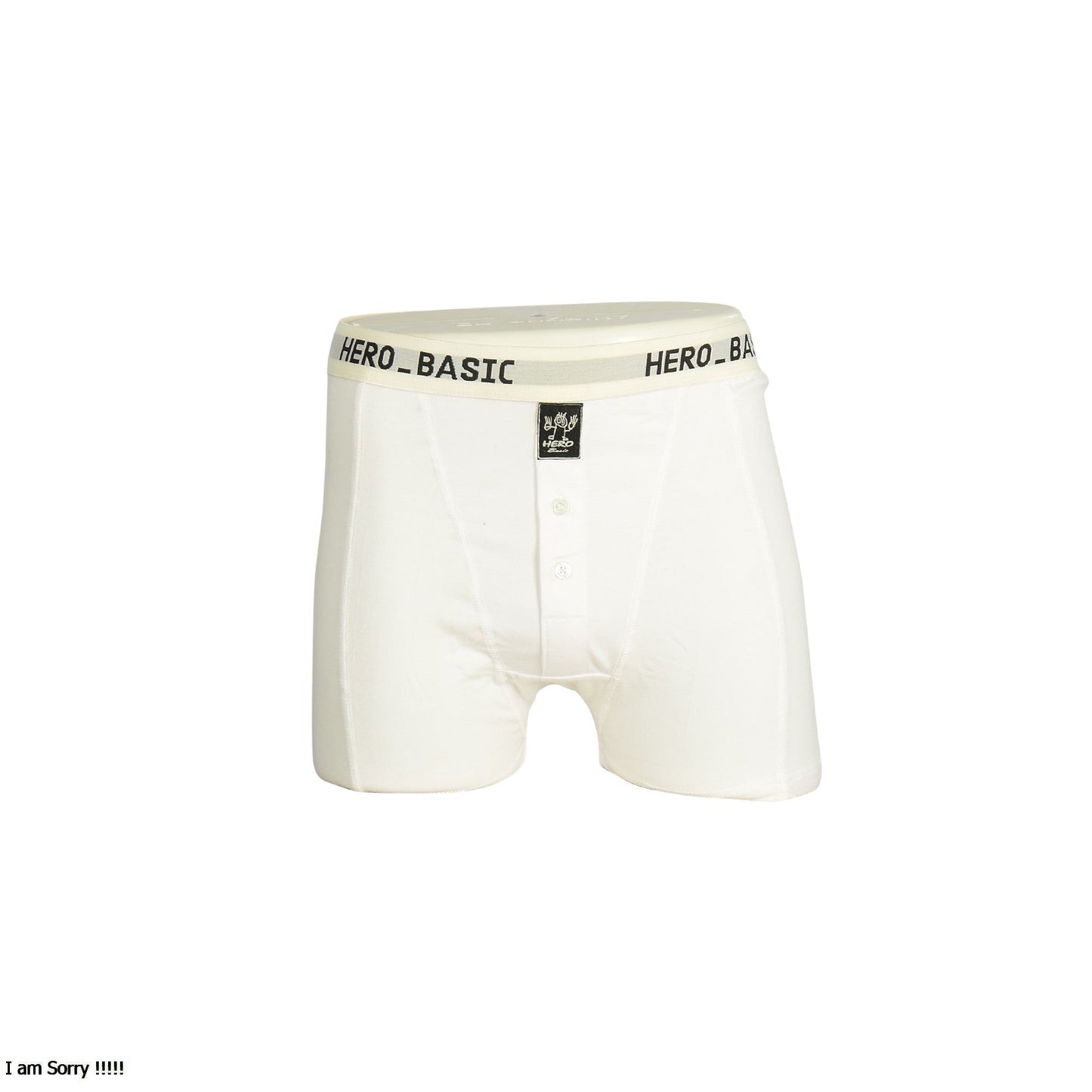 Cotton Lycra Plain Front Button Boxer – White
