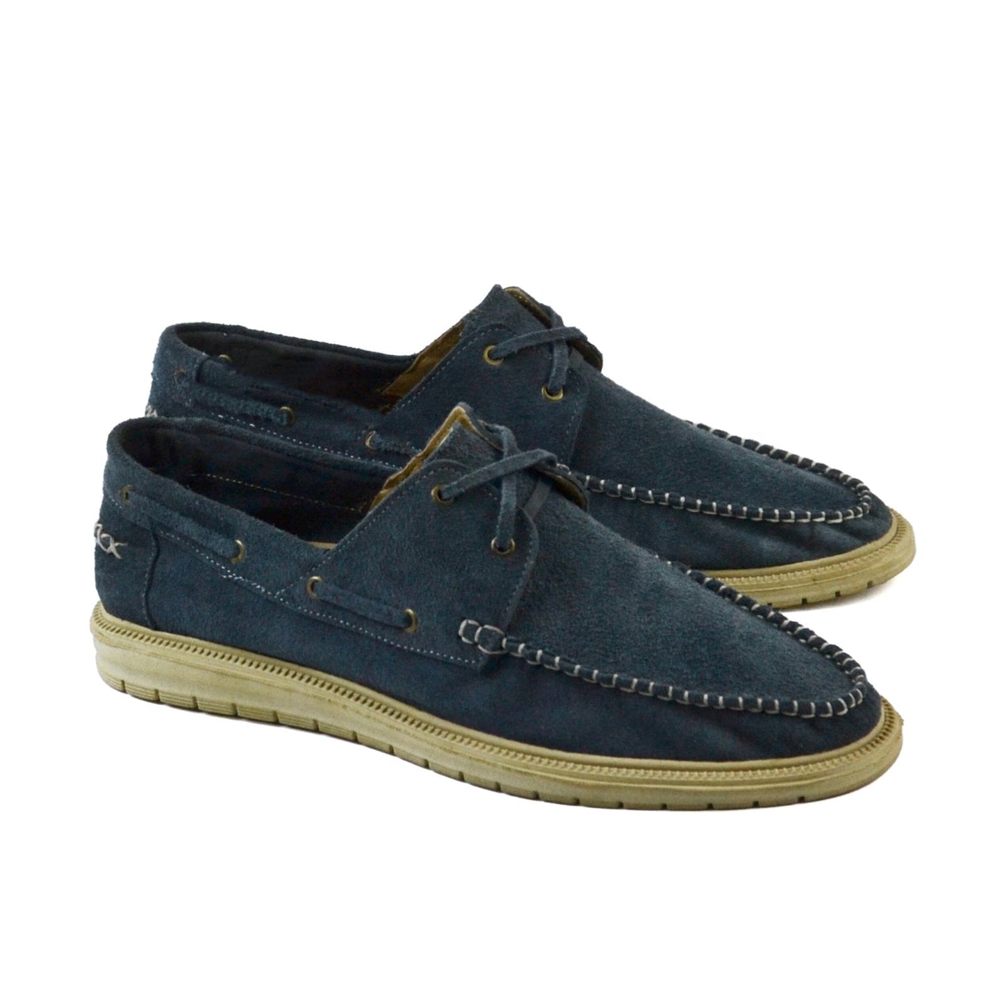 Suede Casual Moc-Toe Shoes - Muted Blue