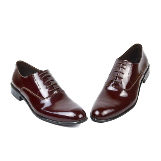 Leather Verne Classic Shoes - Glossy Burgundy