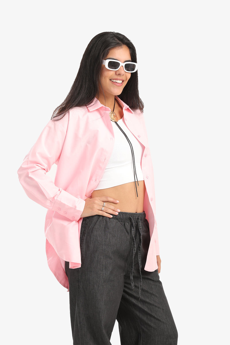 Viscose Relaxed Fit Shirt - Rose