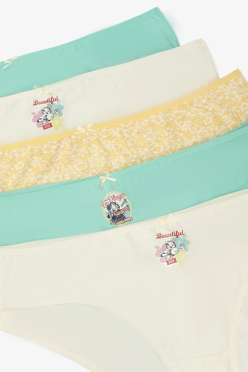 Pack of 5 Cotton Colored Bikini Panties – Multicolor