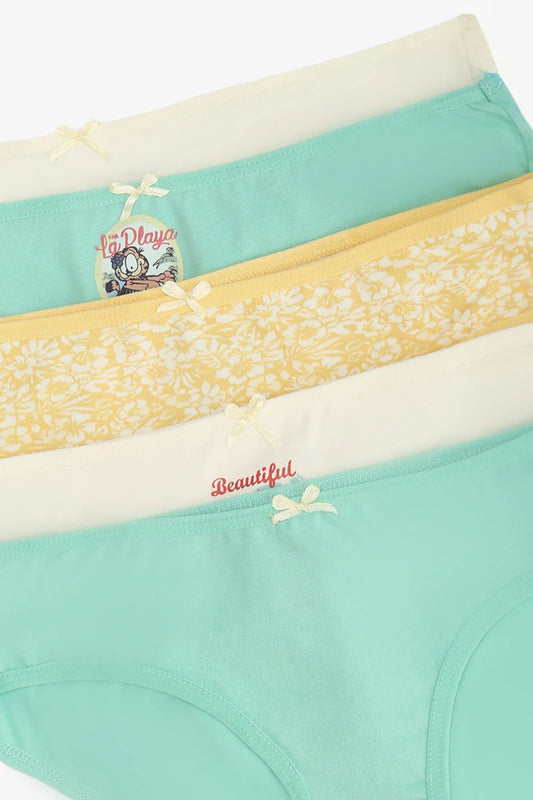 Pack of 5 Cotton Colored Bikini Panties – Multicolor