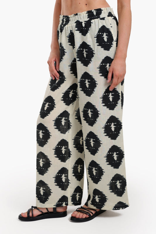 Chic Black & White Printed Pants