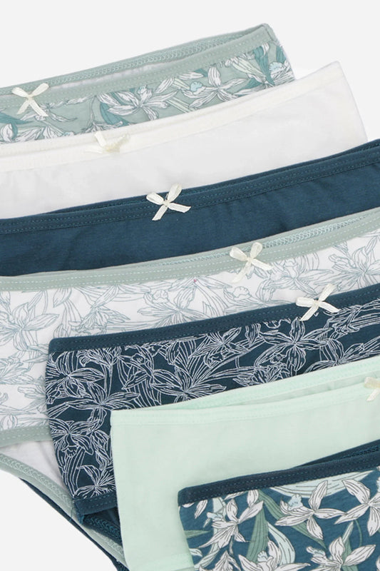 Pack of 7 Cotton Colored Brief Panties – Multicolor