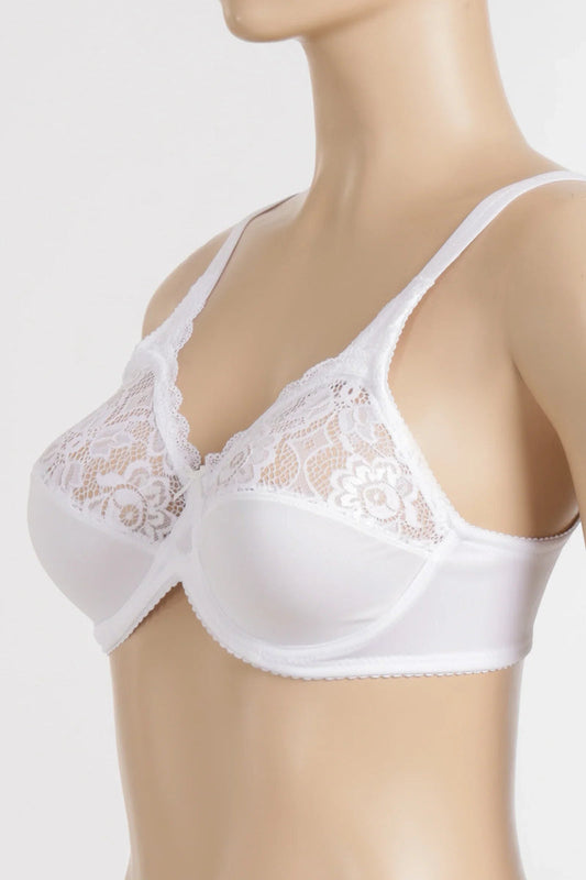 Polyamide Blend Lace Wired Bra – White