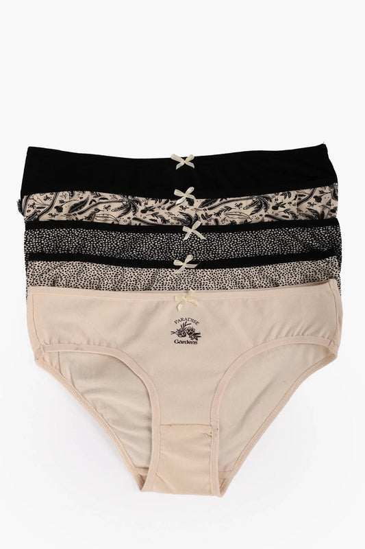 Pack of 5 Cotton Colored Bikini Panties – Multicolor