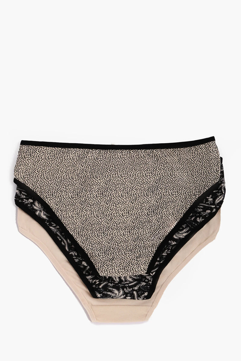 Pack of 3 Cotton Colored Bikini Panties – Multicolor