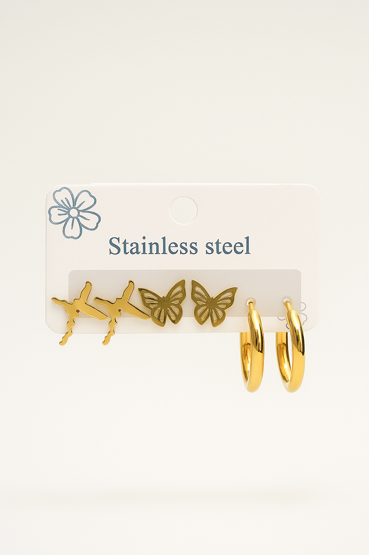 Gold-Plated Set Butterflies Design