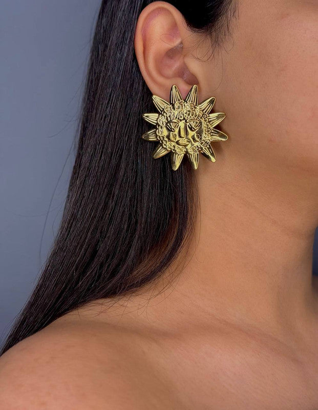 Gold-Plated Golden Sun Earrings