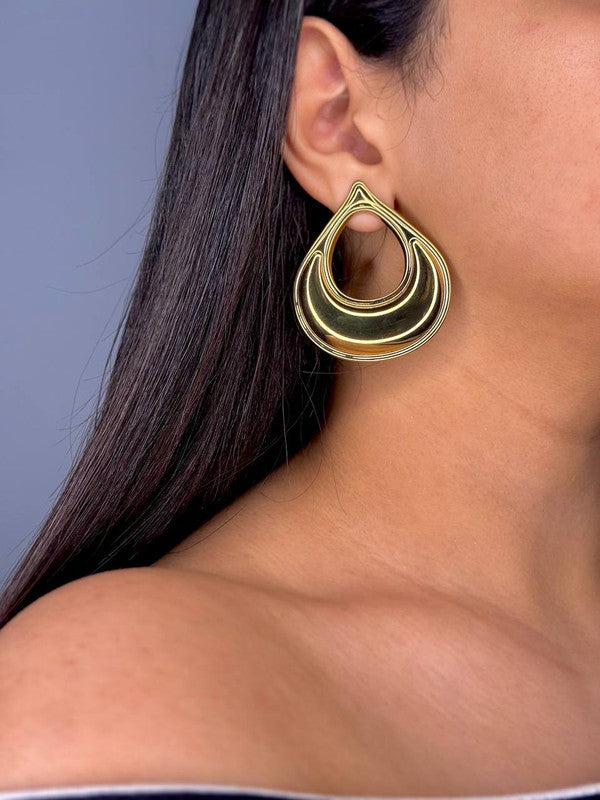 Gold-Plated Teardrop Gold Earrings