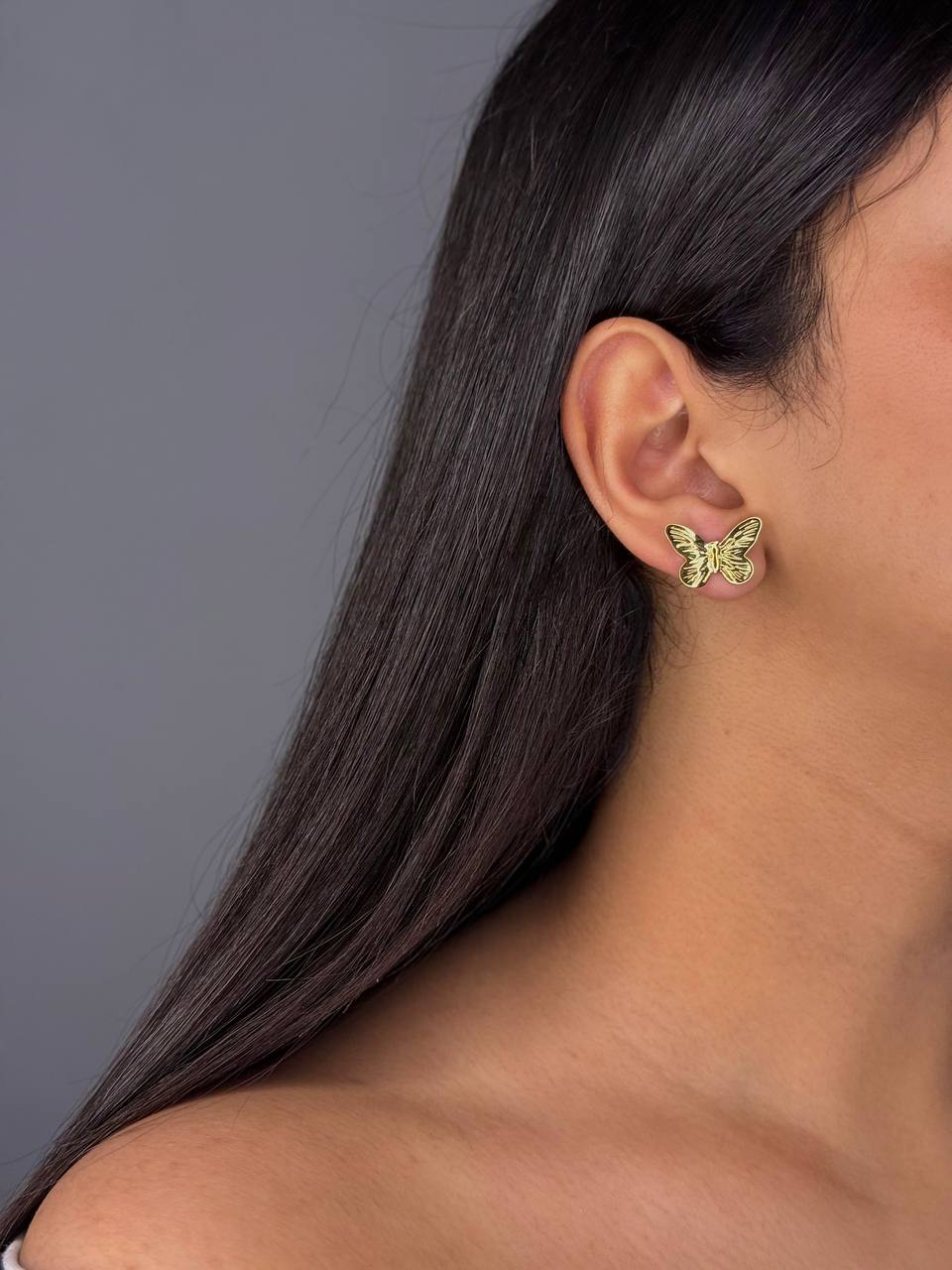 Gold-Plated Butterfly Earrings