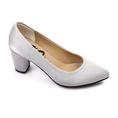 Faux leather Classic Heeled Shoes - Silver