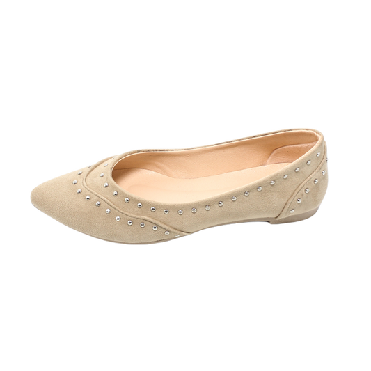 Suede Elegant Ballerina - Beige