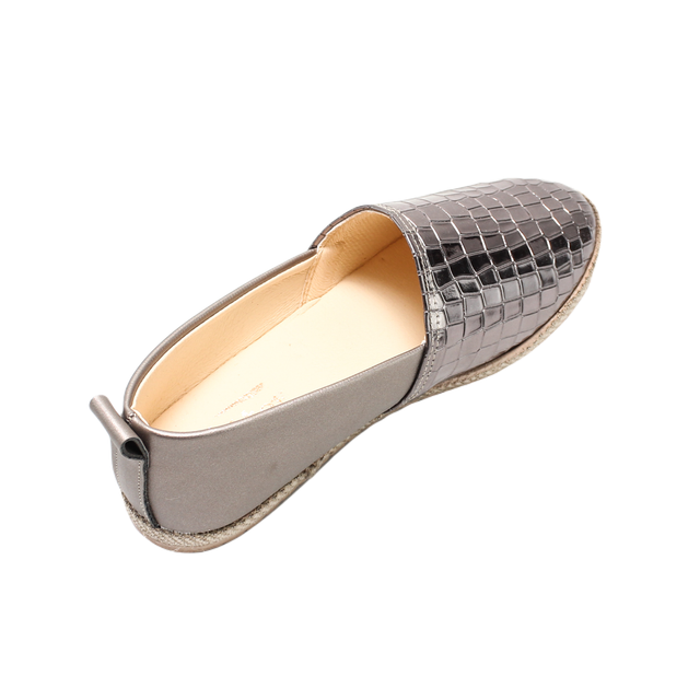 Faux Leather Stylish Slippers - Gray