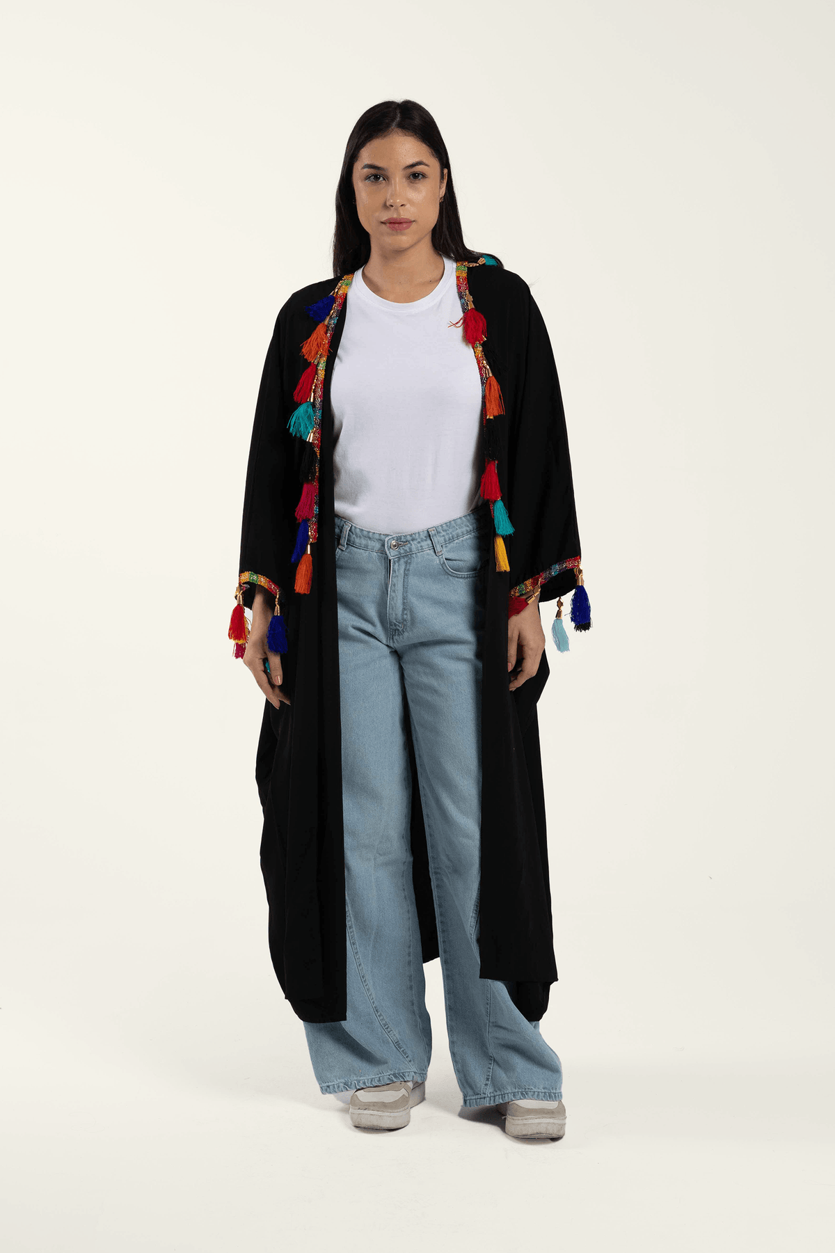 Kimono with Colorful Tassels