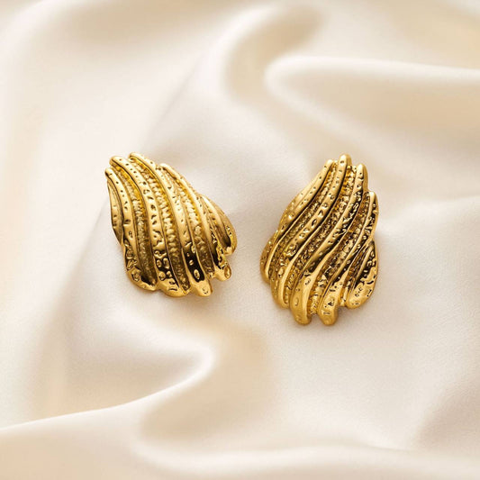 Gold-Plated Shell-Shaped Earrings