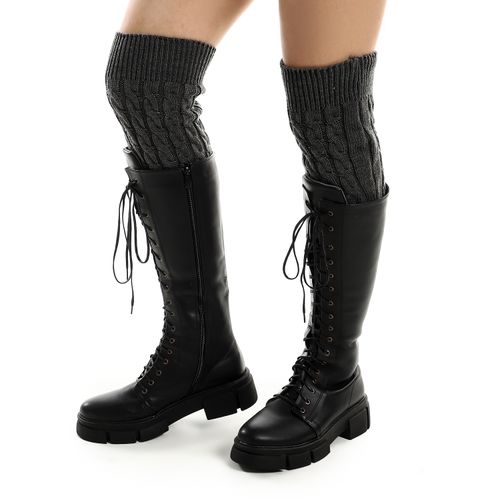 Synthetic Boot Socks Cuffs - Grey