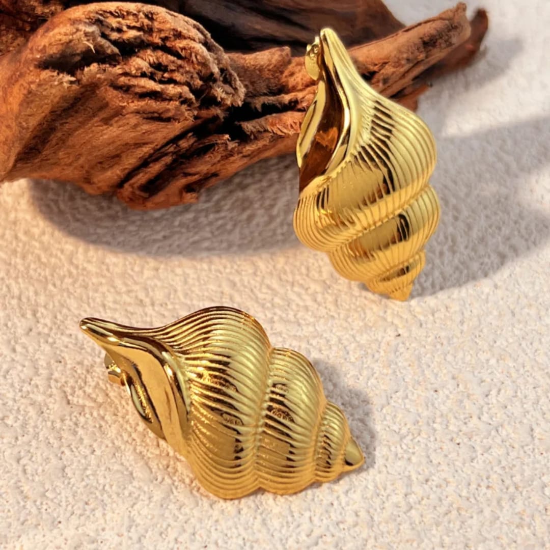 Gold-Plated Shell Earrings