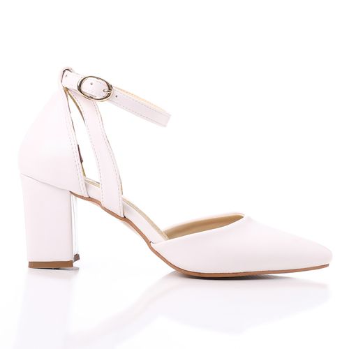 Faux Leather Classic Shoes - White