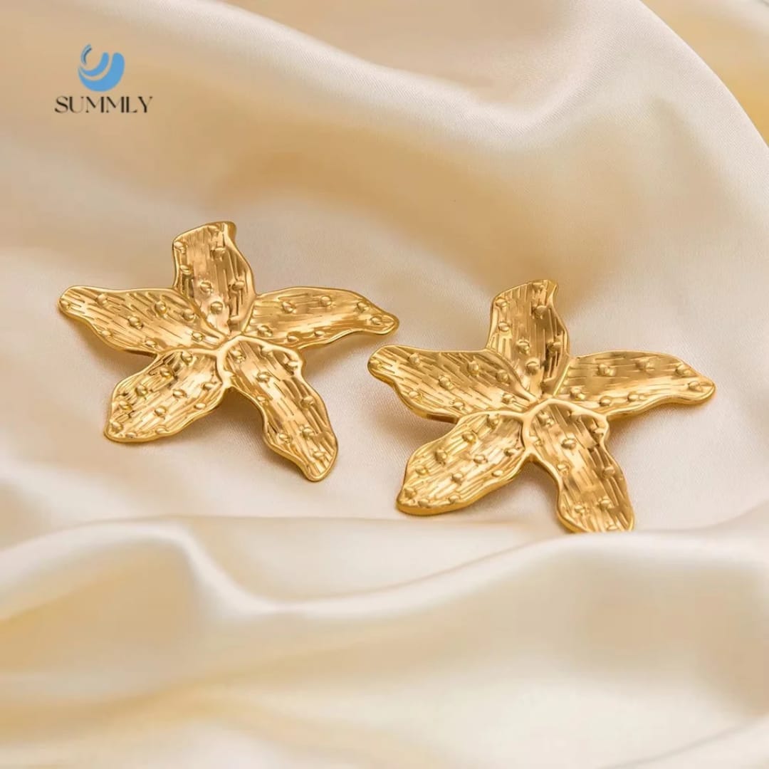 Gold-Plated Stars Earrings