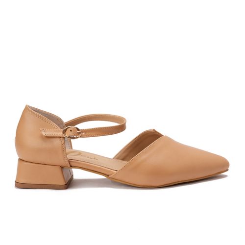 Faux Leather D'Orsay Pump - Khaki