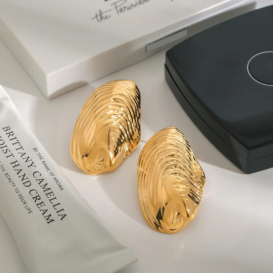 Gold-Plated Shell-Shaped Earrings