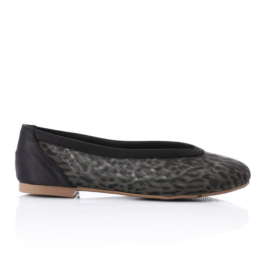 Mesh Slip-On Ballerina Flats – Leopard
