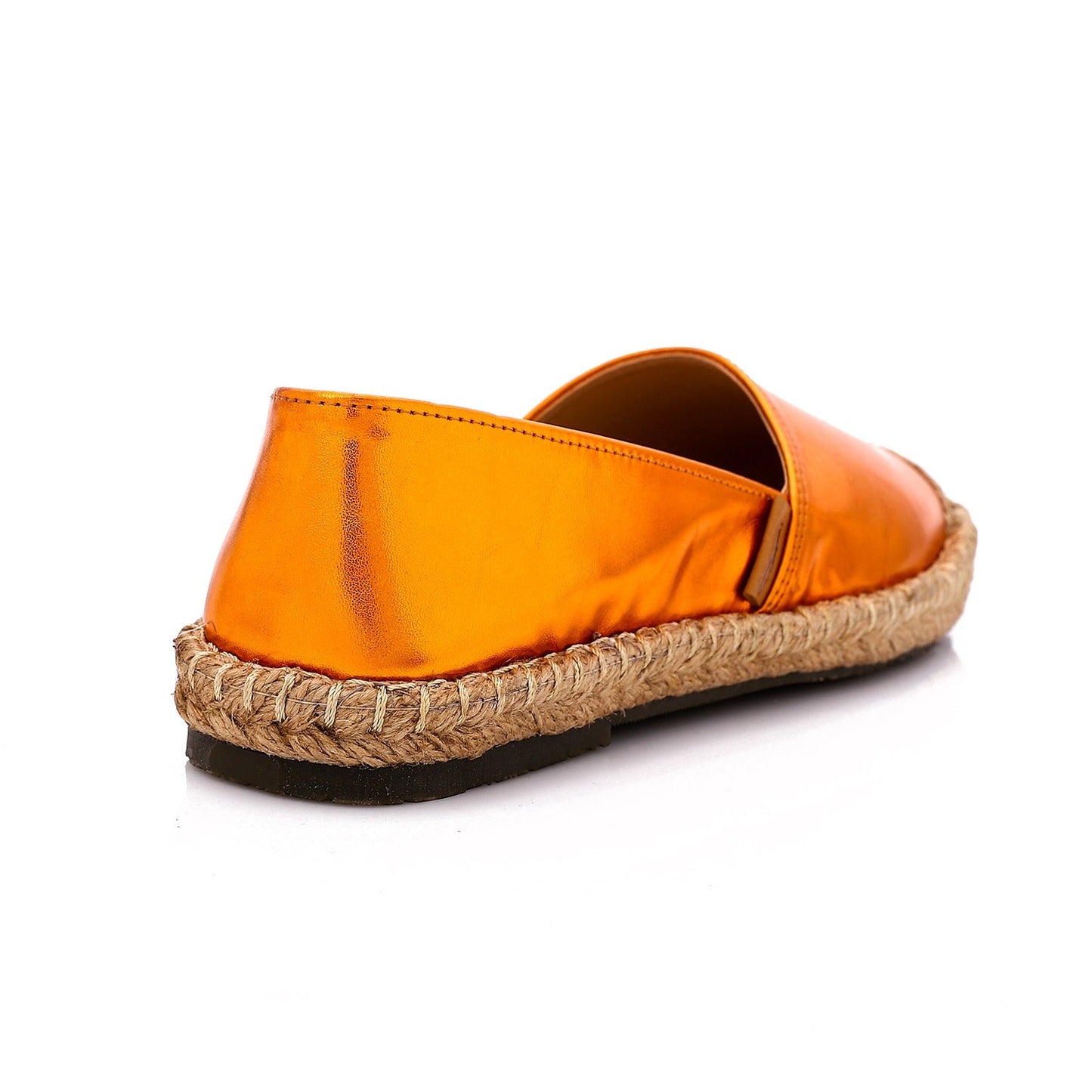 Faux Leather Espadrille Flats – Orange
