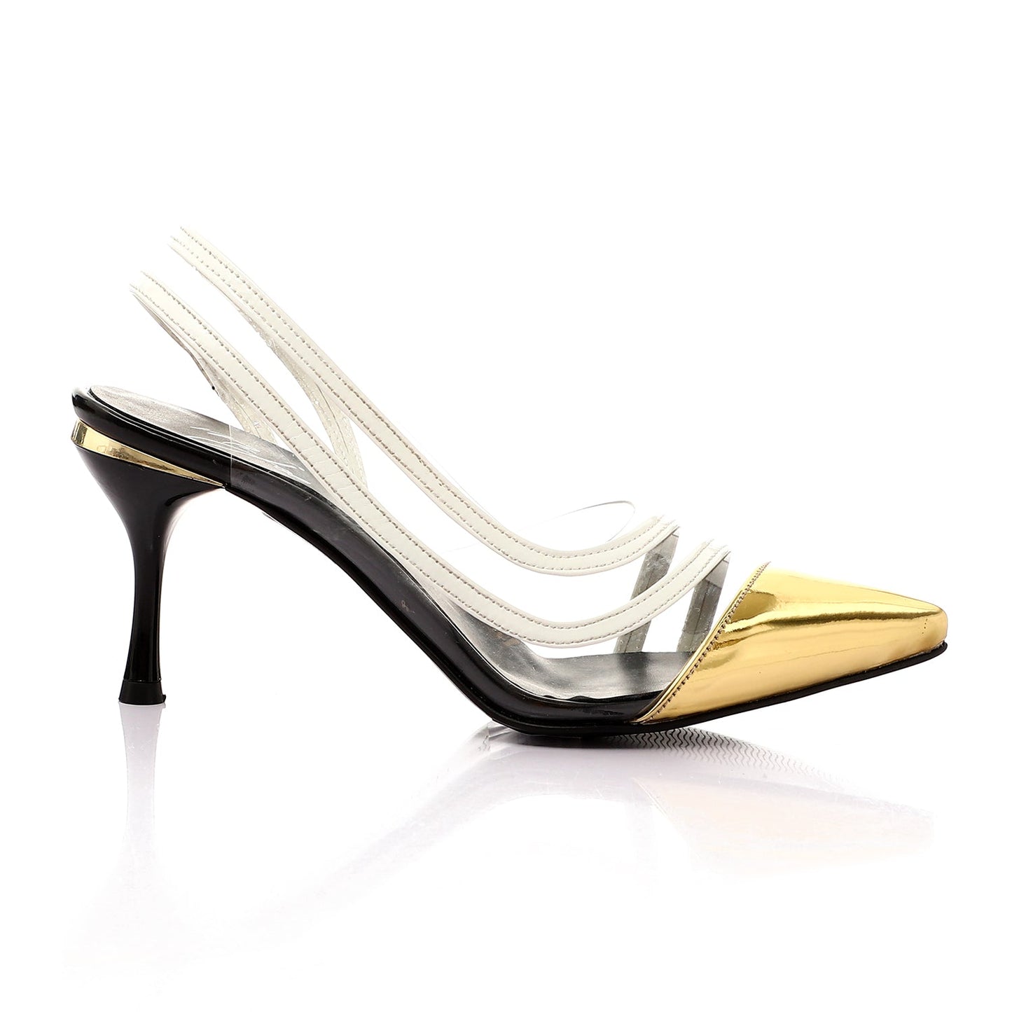 Faux Leather Pointed-Toe Slingback Heels – Multicolor