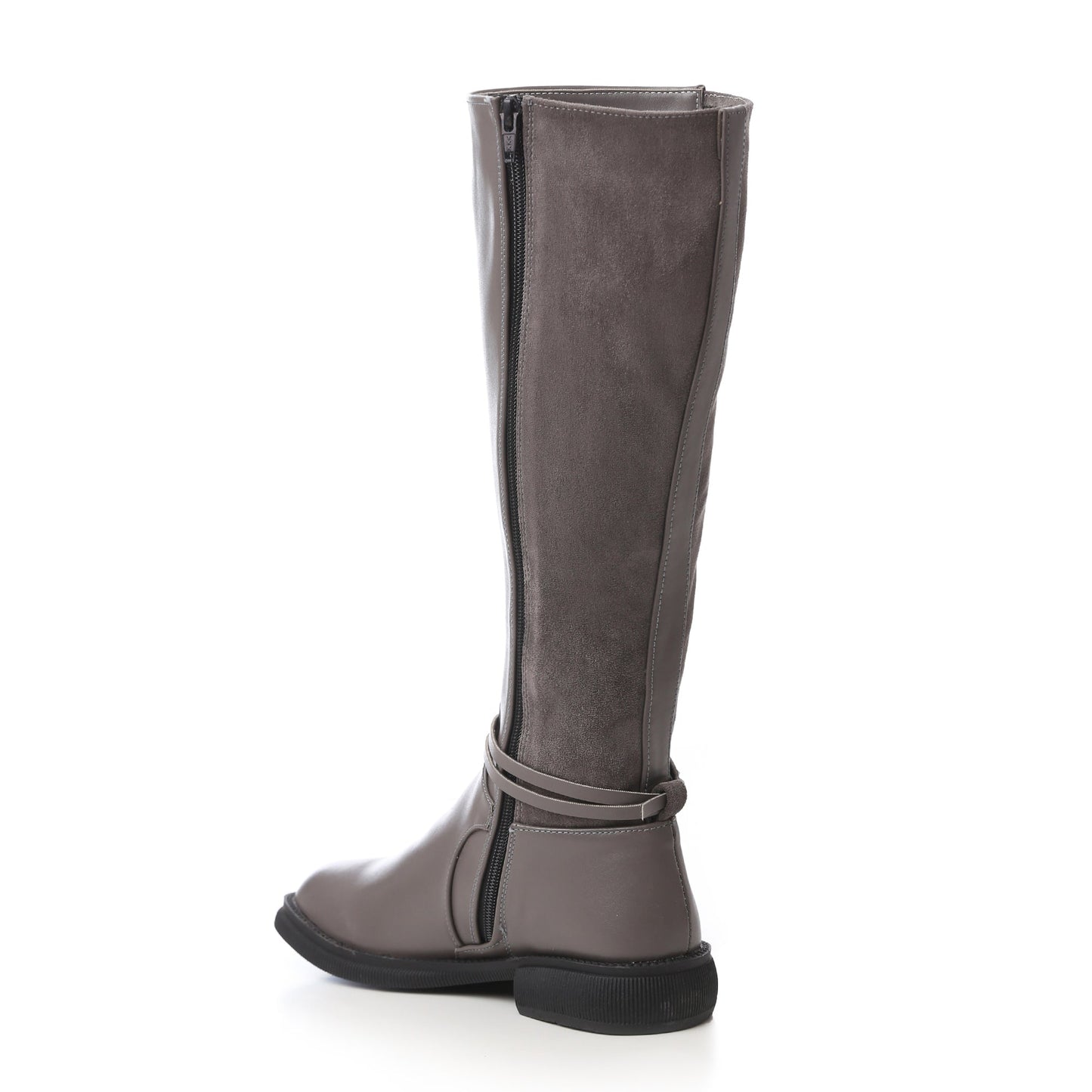 Suede Knee-High Boots – Grey
