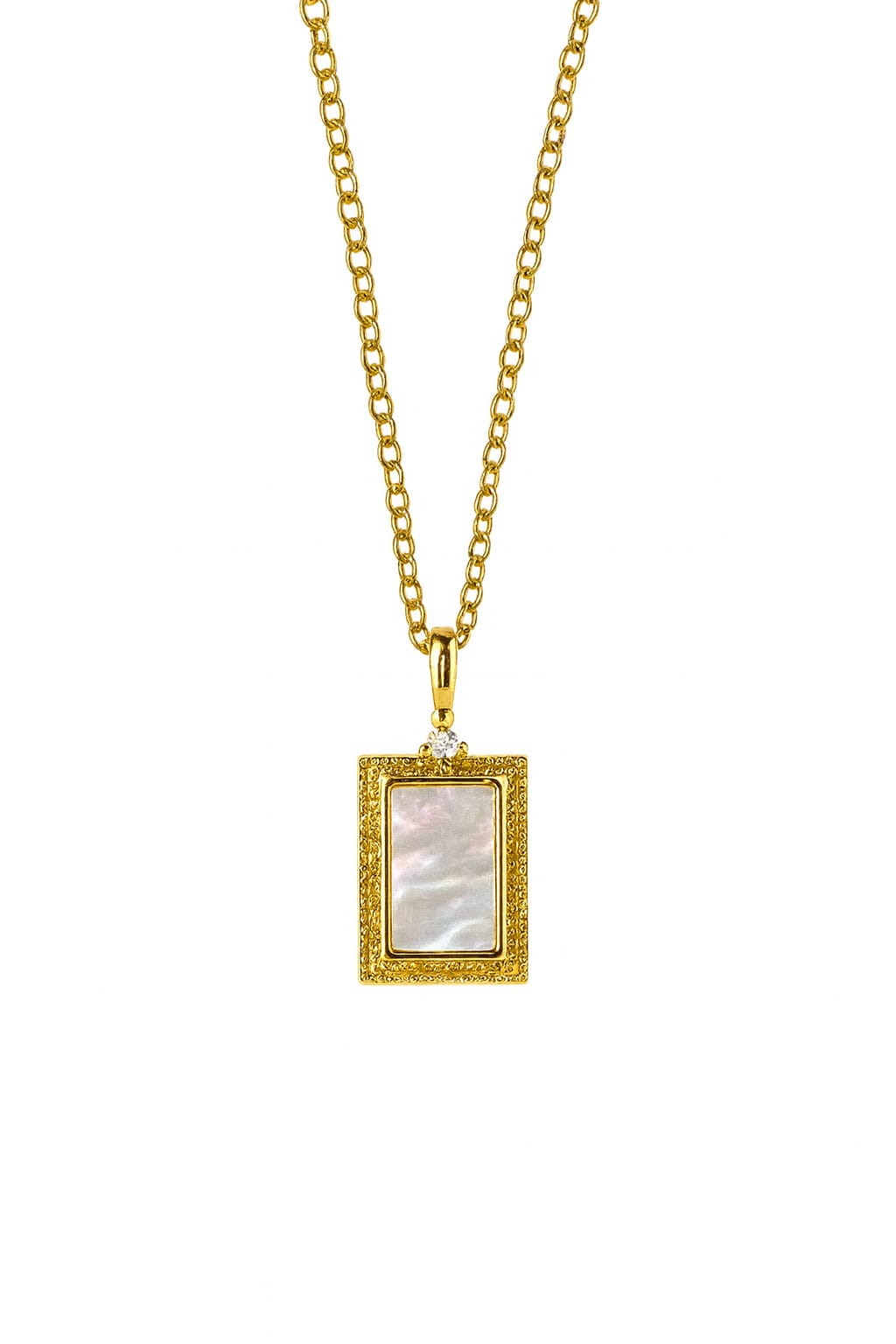 Stainless Steel Rectangle Pendant Necklace – Gold