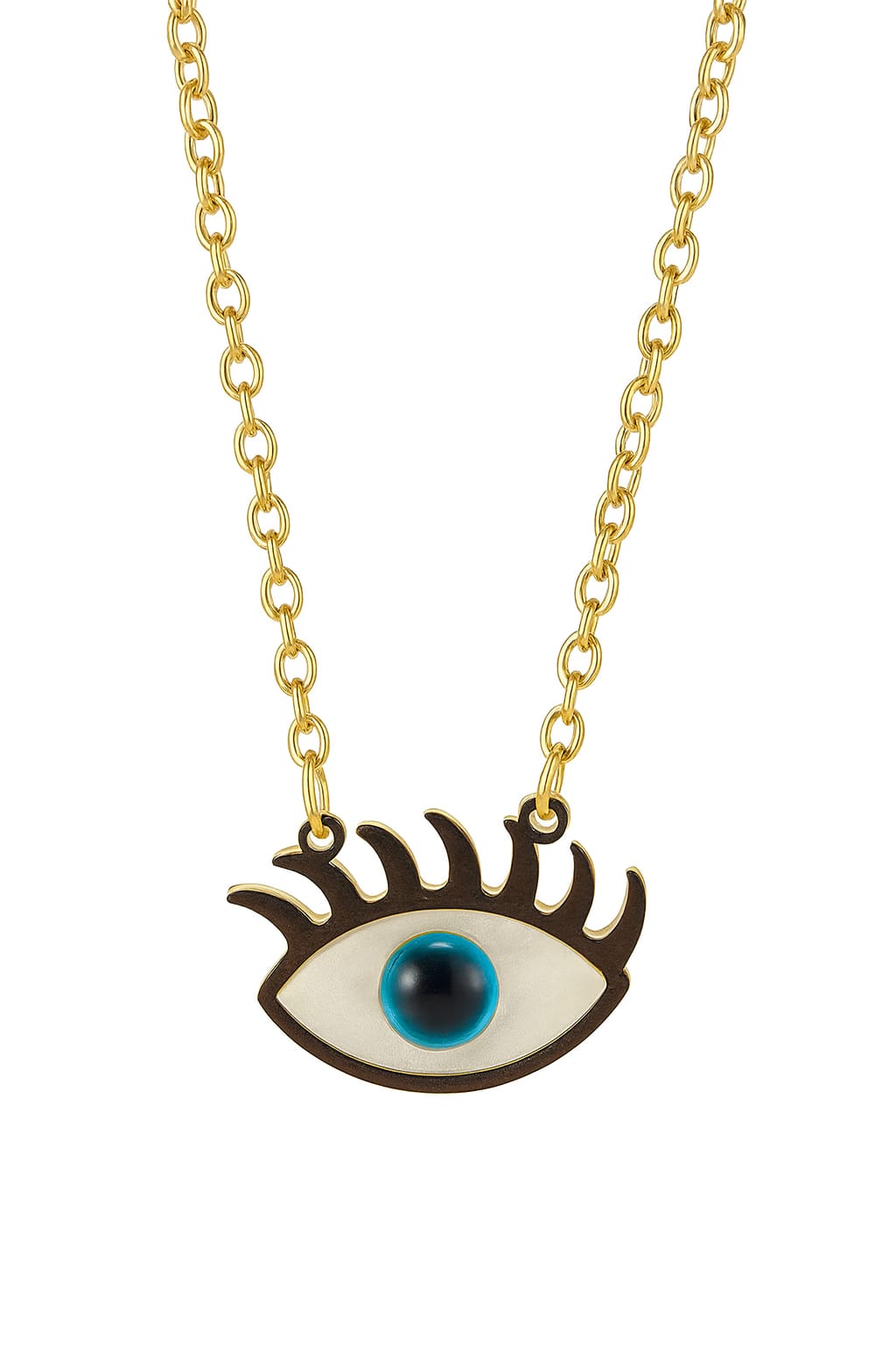 Stainless Steel Eye Pendant Necklace – Gold