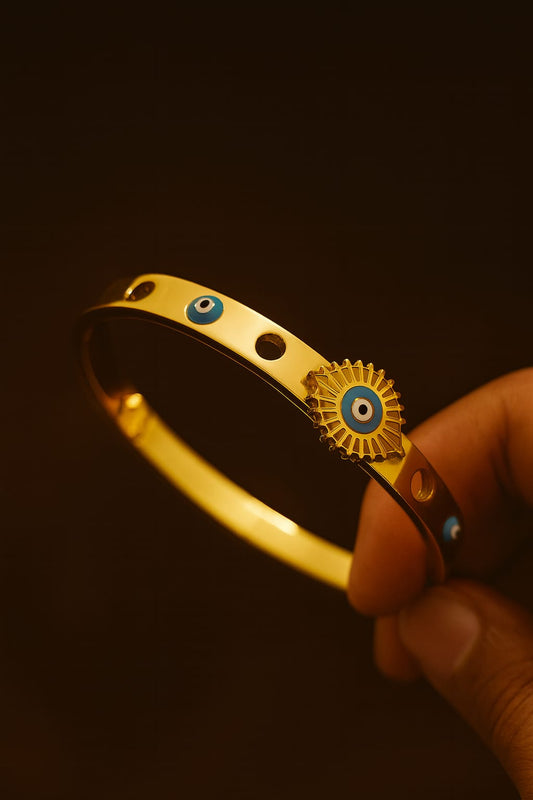 Stainless Steel Evil Eye Bracelet – Gold