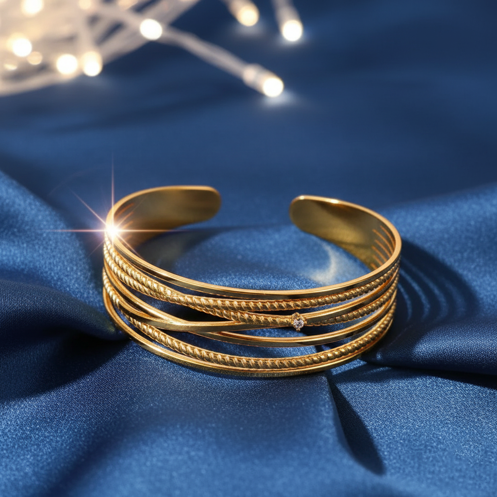 Stainless Steel Multi-shape Bracelet – Gold