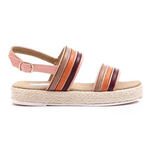 Faux Leather Espadrille Sandal - Multicolor