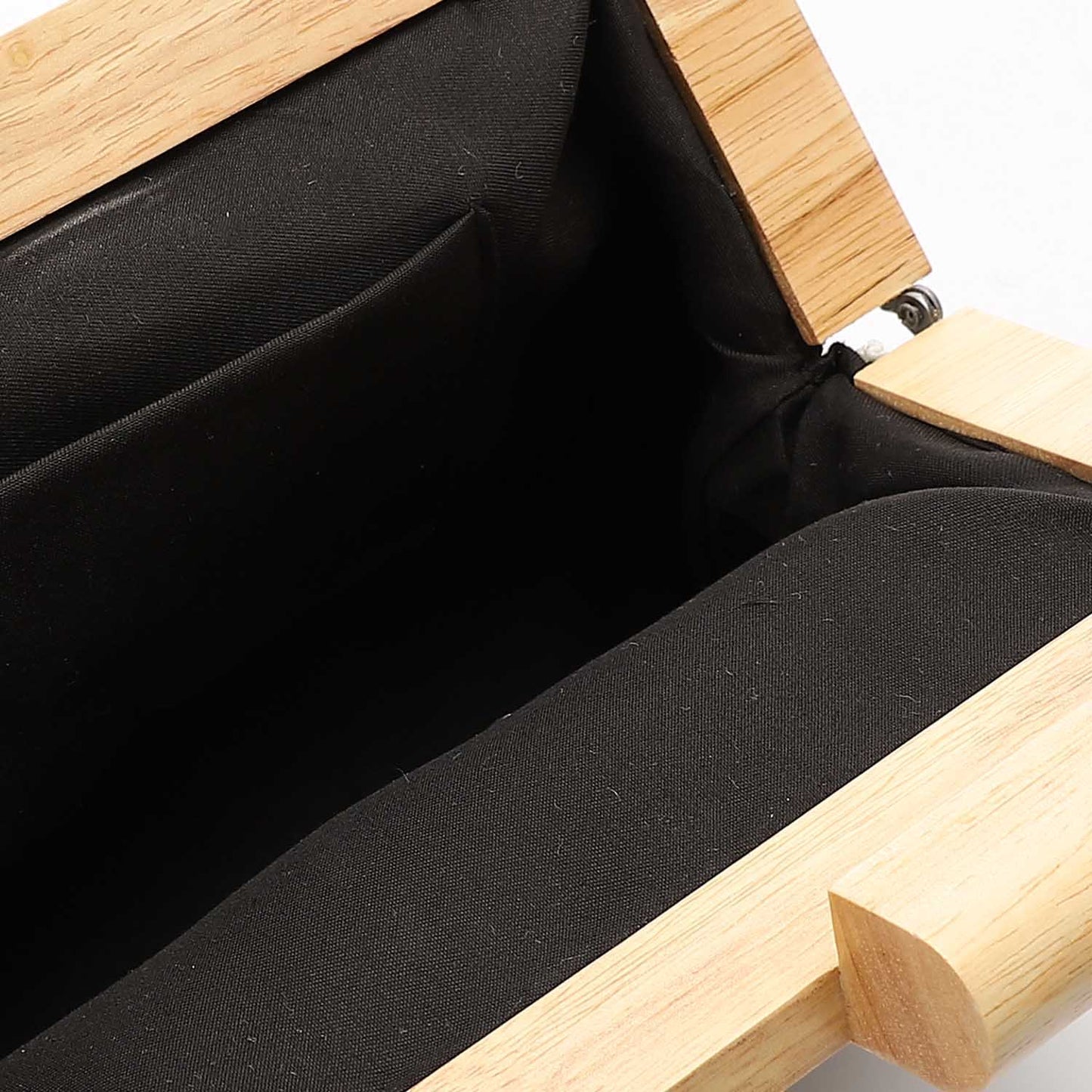 Crochet Floral Pattern Wooden Frame Clutch Shoulder Bag – Green