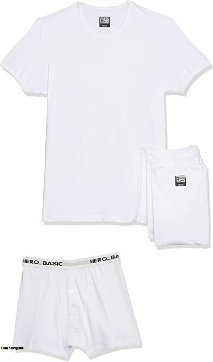 Cotton Solid Round Neck T-Shirt Set of 4 with Free Boxer – White