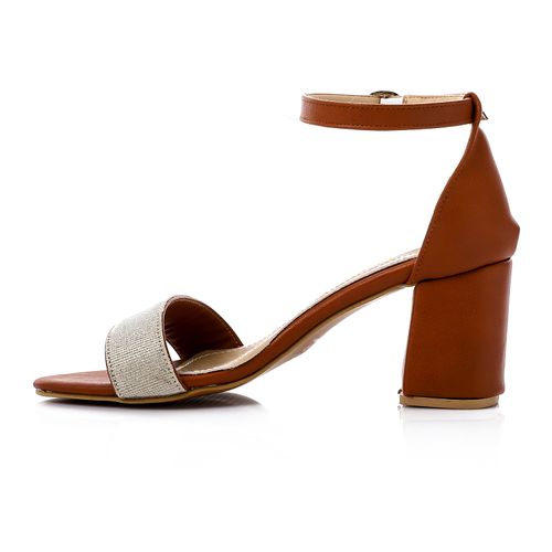 Faux leather Glamour Sandal - Brown