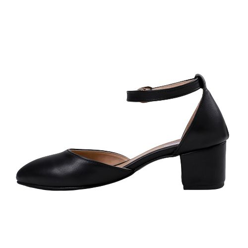 Faux Leather D'Orsay Pump - Black