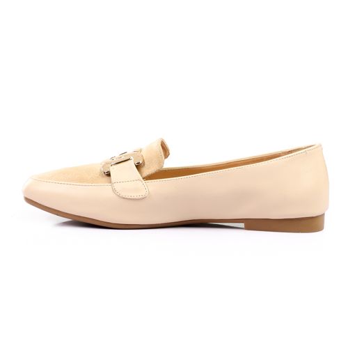 Faux Leather Comfortable Shoes - Beige
