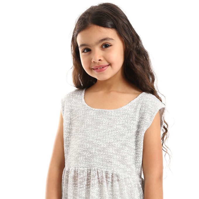 Round Neck Slip On Girls Dress