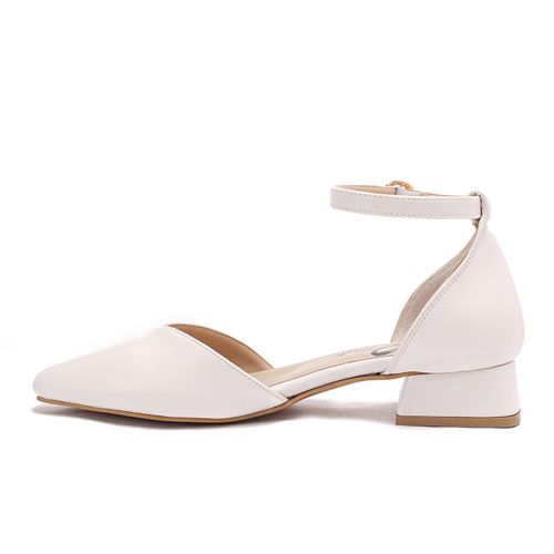 Faux Leather D'Orsay Pump - White
