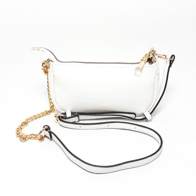 Faux Leather Elegant Handbags - White